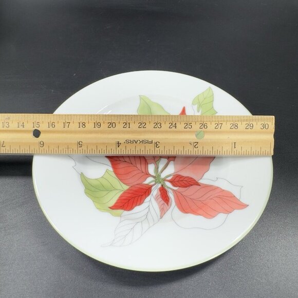 1982 Block China Bernarda Poinsettia Mary Lou Goertzen Porcelain Dish Plate Set2 - Picture 3 of 9